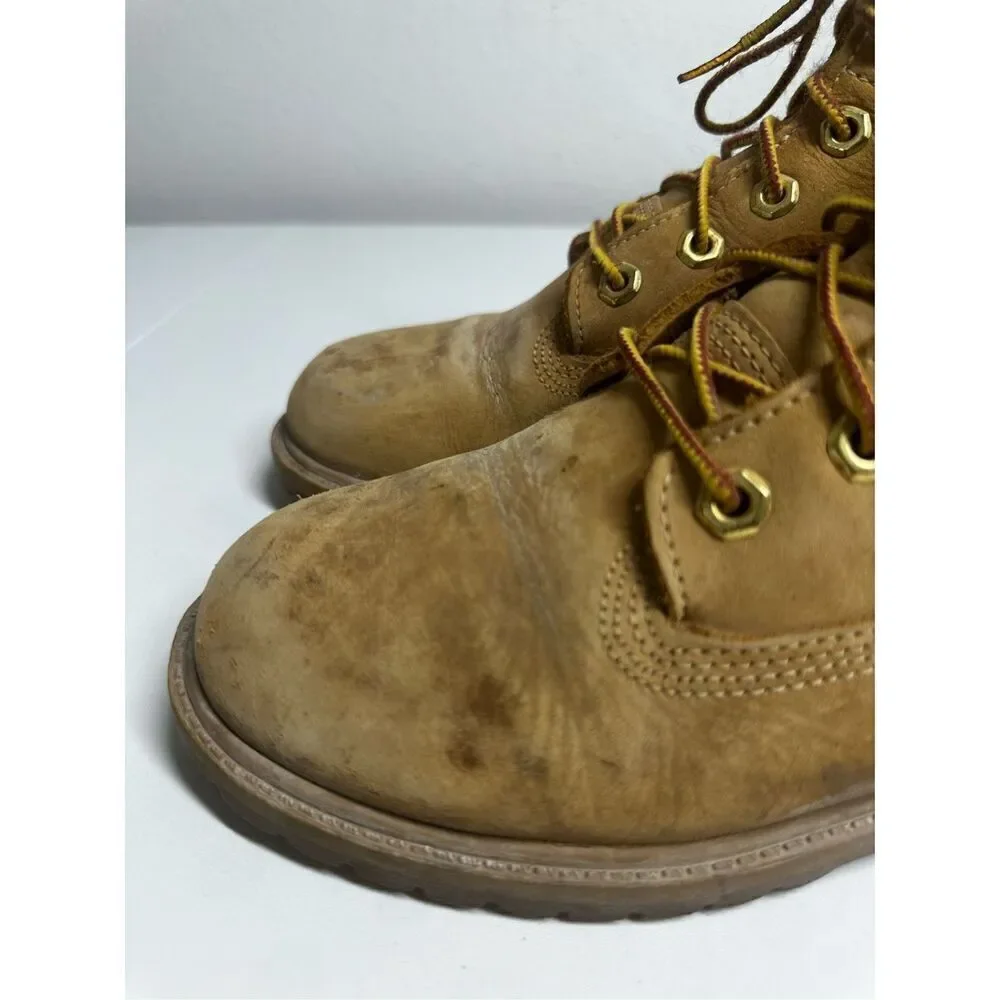 Timberland 6 Inch Boots 12909 Wheat Nubuck Premium Waterproof Men's Sz 5 M - Picture 4 of 12